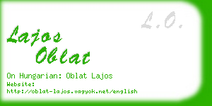 lajos oblat business card